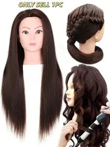 26 Inch Slicked Back Hair Teaching Head, Cosmetology Mannequin Head, Straight Training Head, Styling Braid Curly Cut Practice Doll Head