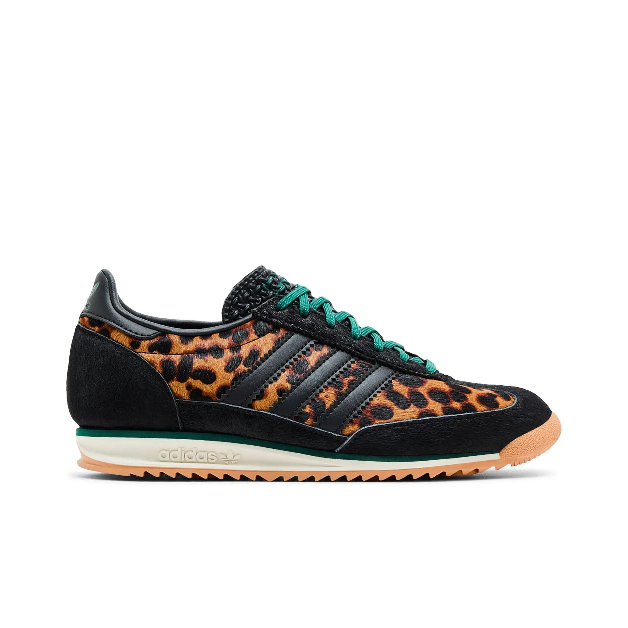 adidas Womens SL72 OG 'Cheetah Pack - Collegiate Green' (women's sizes) Core Black/Off White/Collegiate Green lifestyle casual shoes JI0187