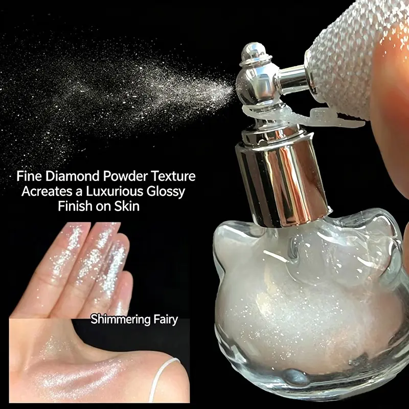 High Gloss Spray, Water Glow Highlighter, Multi-Use Long-Lasting Shimmer, Radiant Glowy Skin Finish, Waterproof Party & Daily Use, Layerable Setting Spray, Glitter Highlighter