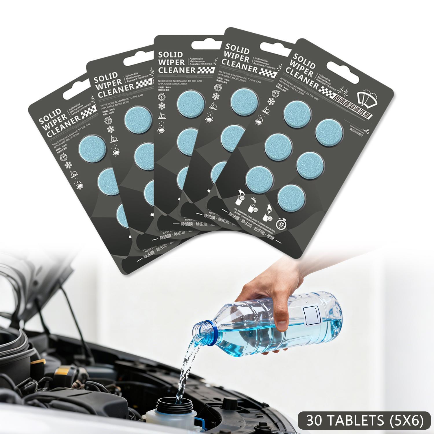 30pcs Concentrated Windshield Wiper Cleaner Effervescent Tablets - Solid Washer Fluid in Tablet Form, Car Cleaning Supplies, Detailing Chemicals, Mother's Day Gift for Her, summerwins