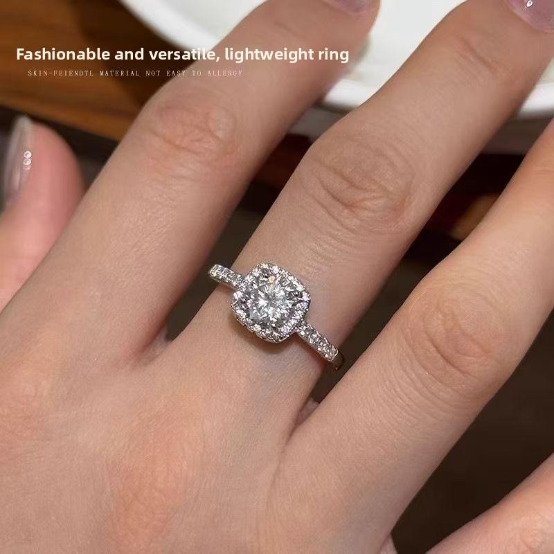 Three-piece set of eleganceaccessible luxuryclassy full diamond zircon necklace earrings ring set decoration popular clavicle necklace