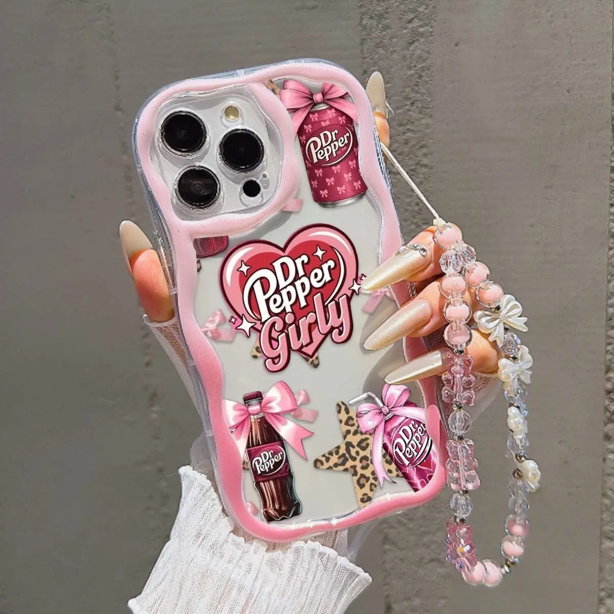 Anti-Drop Phone Case with Trendy Lanyard, Wave Edge, Star Butterfly Design, Compatible with Apple Models 11-17, Gift for Men and Women