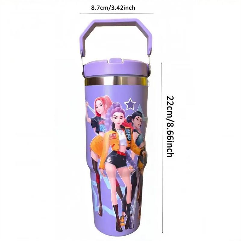 New 30oz Ice King Cup 304 Stainless Steel Handheld Car Cup Leakproof Insulated Tumbler Vacuum Insulated Straw Hunter Women Group Thermos Winter Summer Use with Straw