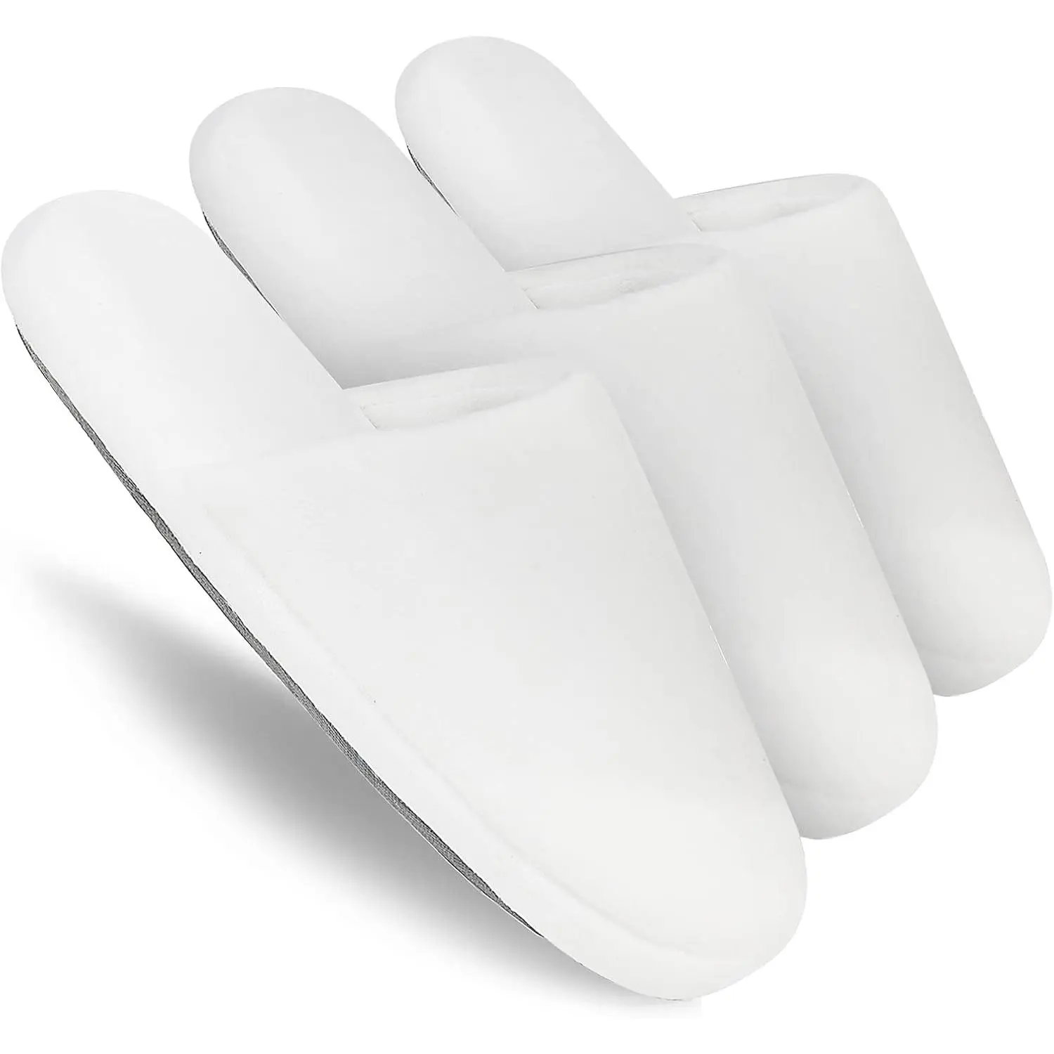 3-Pair Luxury  Slippers -  Memory  Non-slip Closed  Washable Slippers for Hotel,Guest,Travel,Bride,Women and Men