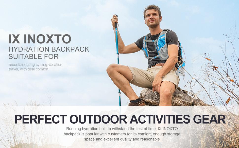 Hydration Pack Backpack, Lightweight Water Backpack with 2L Leakproof Hydration Bladder Daypack for Men Women,Running Hydration Vest for Outdoor Trail