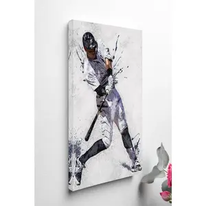 Aaron Judge Poster New York Yankees Framed Canvas Print Baseball Wall Art Print MLB Artwork Home Decor E3 Birthday Gift