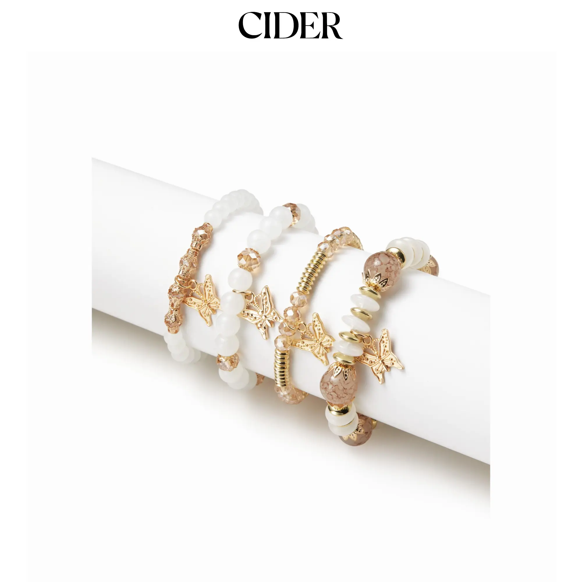 Cider 4PCS BUTTERFLY BEADED BRACELET SET