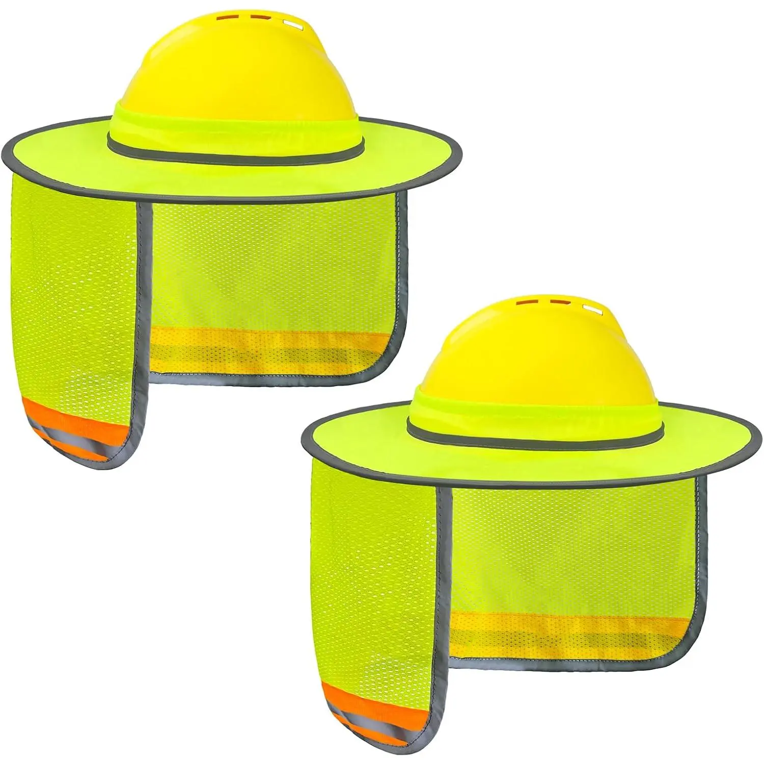 Universal Wide Brim Hat Sun Shield Visor - Lightweight UV Protection Neck Wrap with Reflective Tape, Mesh Fabric, Compact Design, Elastic Edge, Heat Relief for Day Outdoor Activities, Outdoor Wear