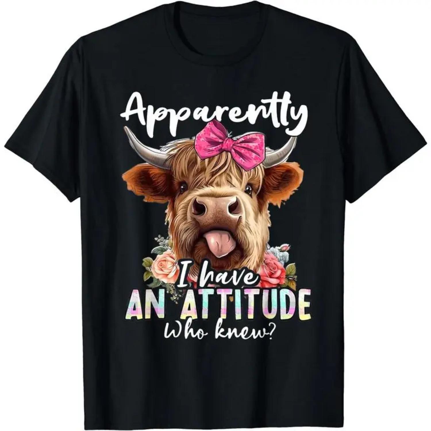 Discover Your Attitude With Sarcasm Highland Cow T-Shirt