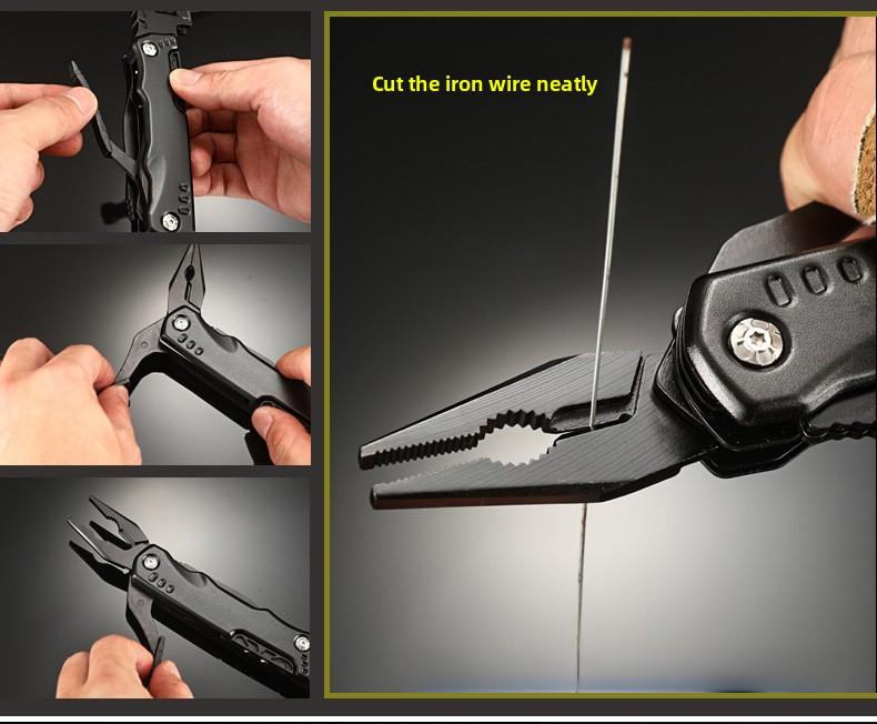 Outdoor multifunctional portable tool, 16 multi-purpose combinations, foldable for easy storage, emergency tool