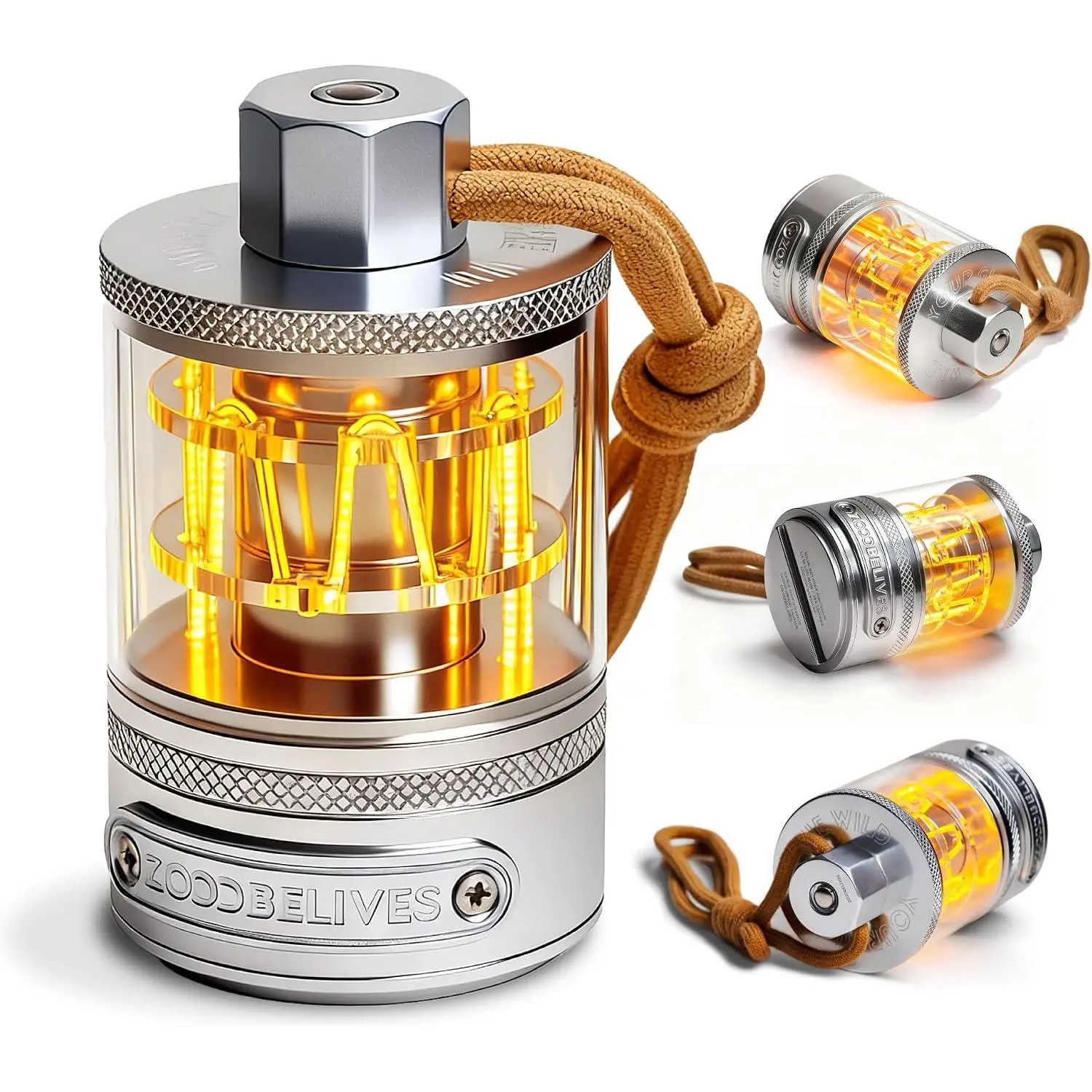 LumiSummit Vintage Aluminum Alloy Camping Lantern - Dimmable Glow Lamp, Handcrafted, USB-C Charge, 72H Runtime, IPX4 Waterproof for Outdoor Hiking & Glamping