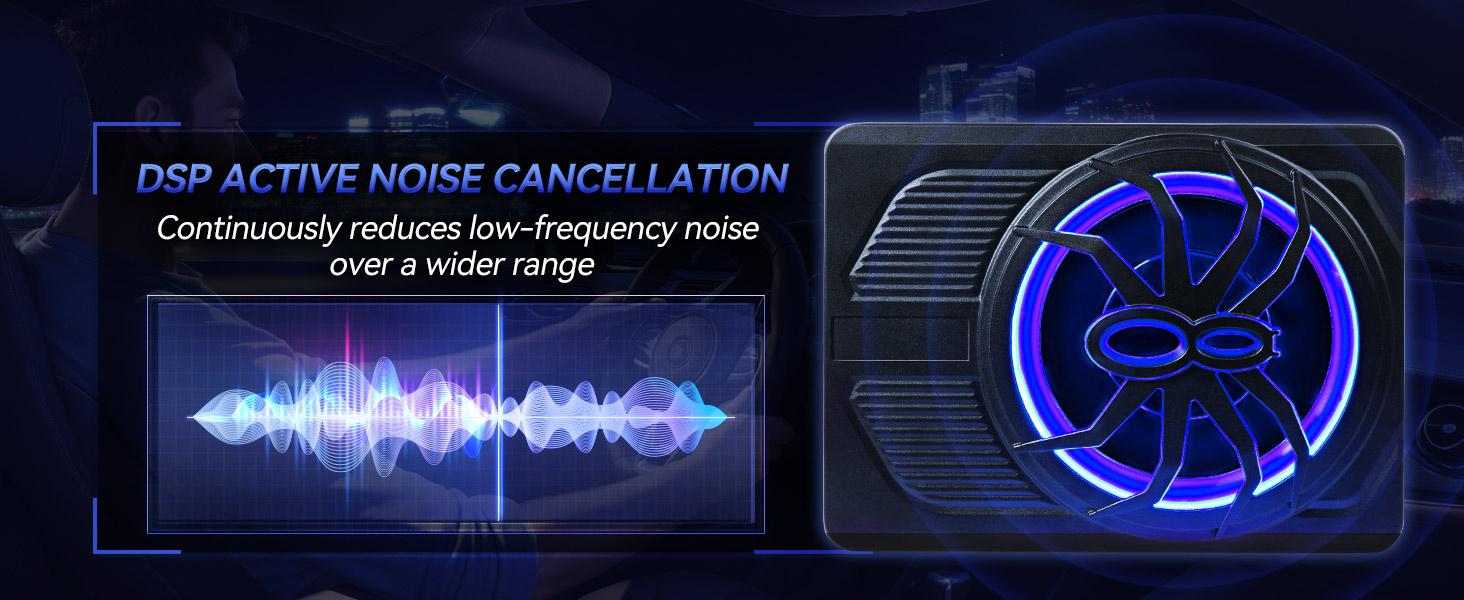 SUNDAY MIRTH Upgraded 10" 1200W Slim Under Seat PoweredCarSubwoofer1000WCar Subwooferwith APPControlandColour Light,10'' Slim UnderSeatPoweredCar Subwoofer w\/Built-in Amplifier & Hi\/Lo Input, Bass SpeakerSubwooferfor Car\/Truck\/SUV\/Jeep\/MPV homesound