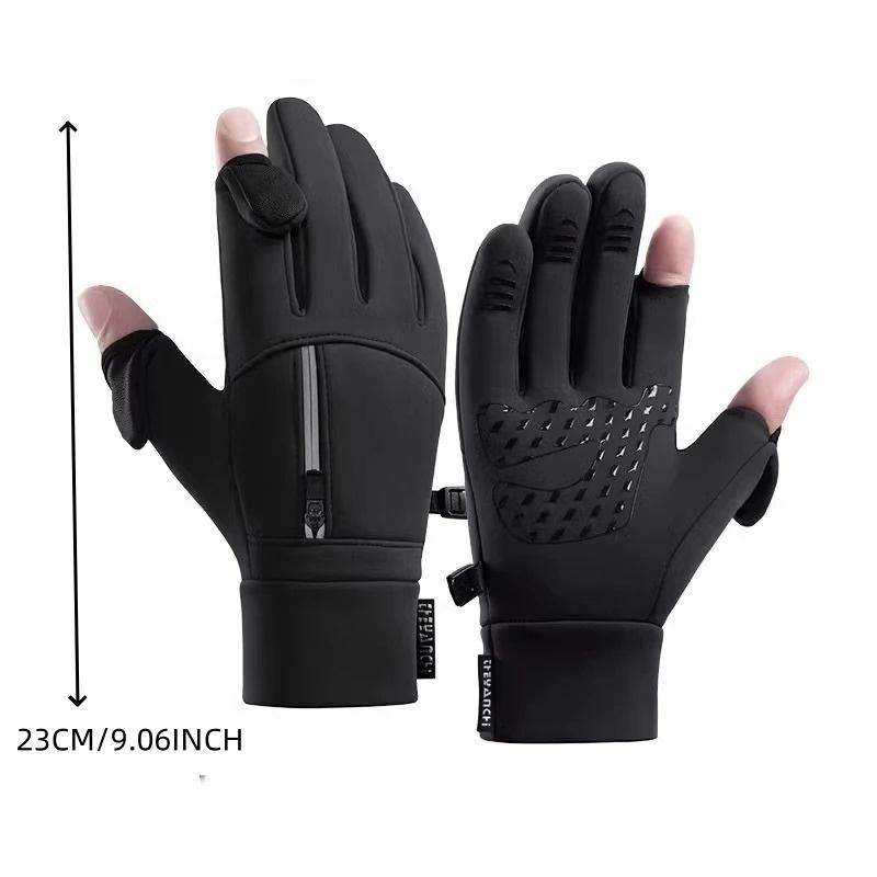 Men's Winter Waterproof Touchscreen Gloves, Durable Windproof Cycling Running Skiing Outdoor Sports Gloves, Warm Thermal Insulated Mitts