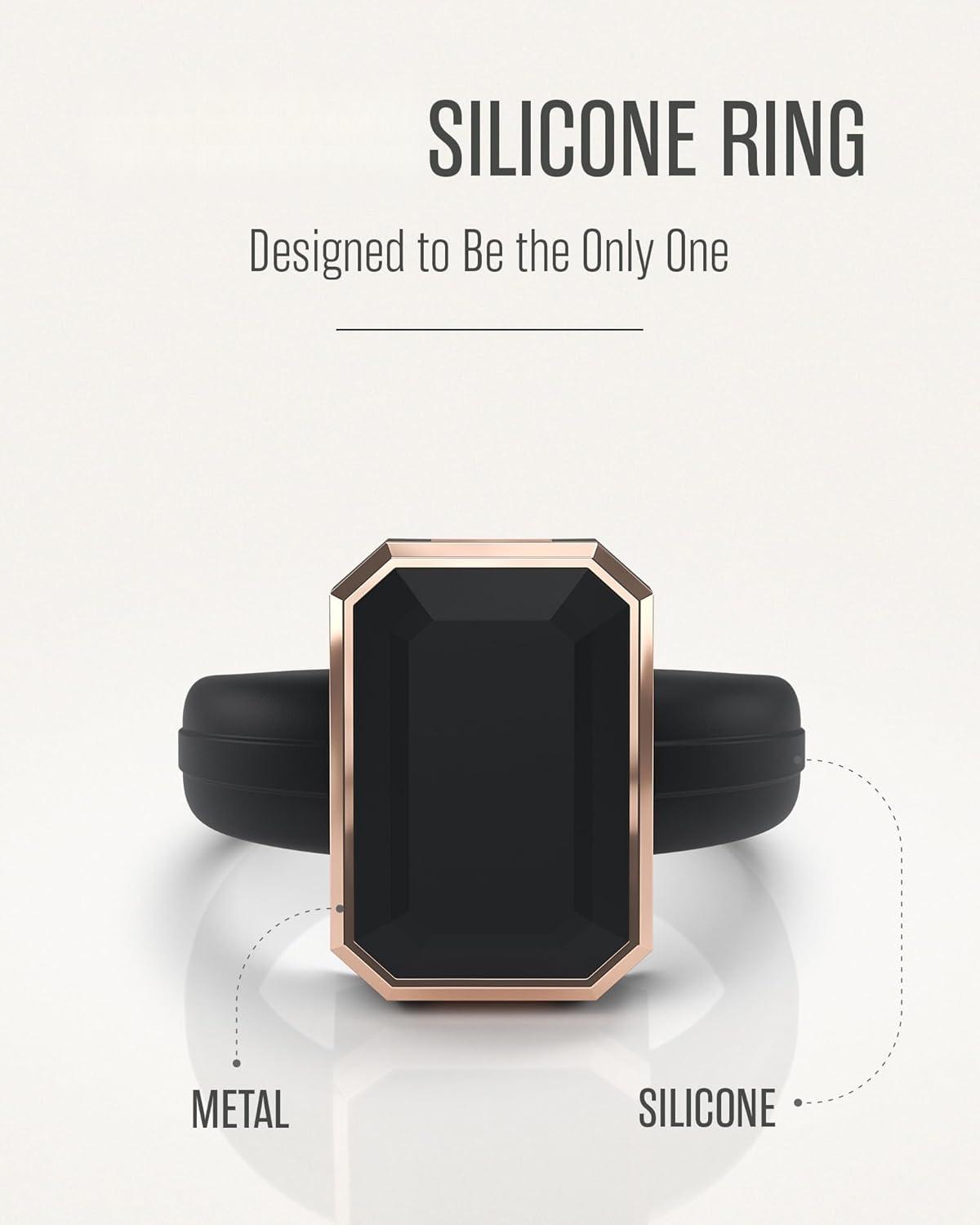 Women's Silicone Rings - Anniversary Ring or Promise Ring for Her - Emerald Rubber Wedding Bands Women - Patented Design