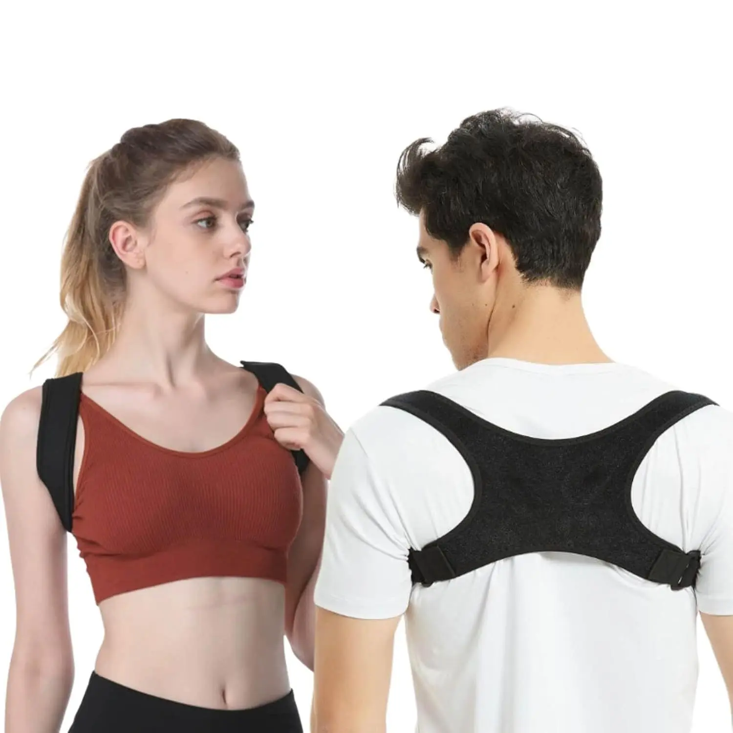 Adult correction belt, male and female back sitting posture correction belt, memory neck protection and anti-hunchback adjustable lock straightener