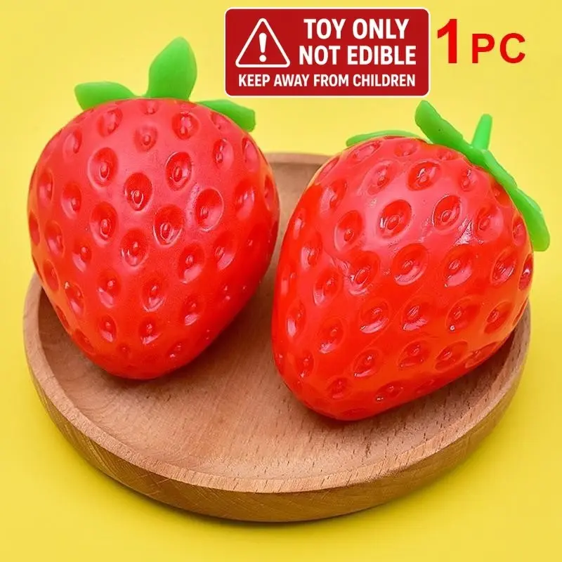 Large Strawberry Soft Toy, Slow Bounce Fruit Ventilation Toy, Sensory Comfort Toy, Home Decor Interactive Prize, Christmas Gift, Squishy Sensory Play, Squishies, Squishy Sensory Fidgets, Sensory Squeeze