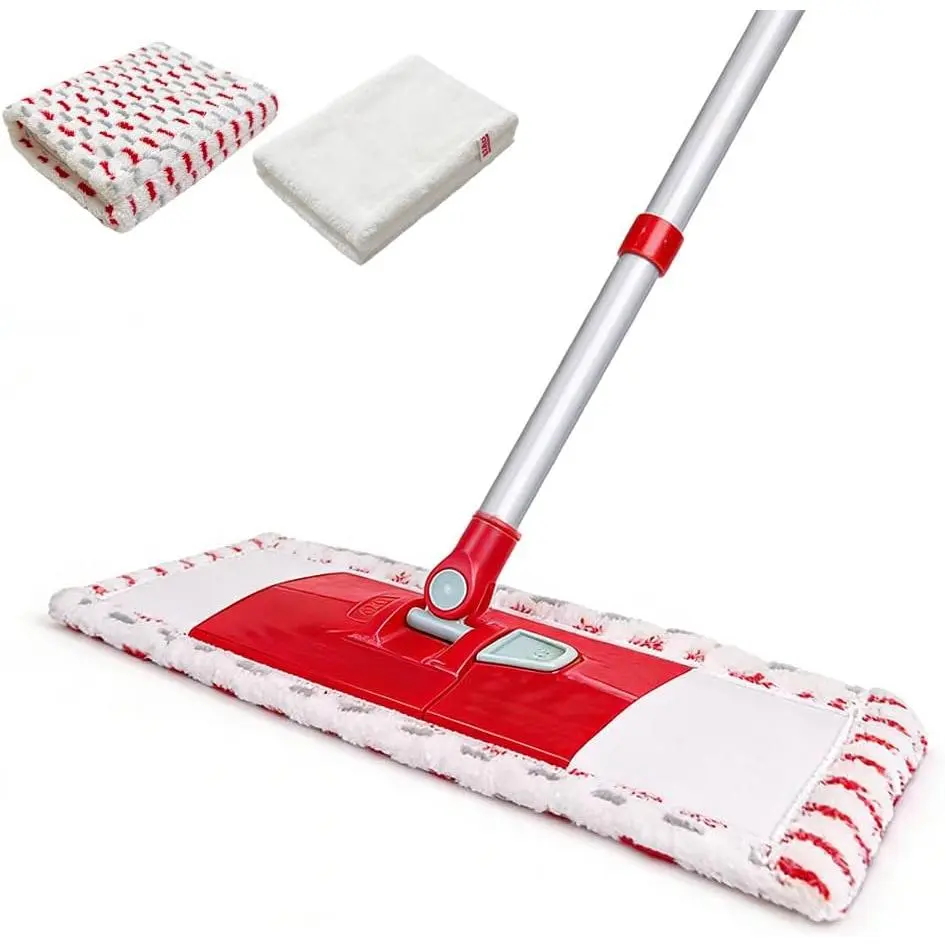 Microfiber Flat Mop for Floor Cleaning, 360° Rotating Hardwood Mop with 2  Washable Pads, Wet Dry Dust Mop with Coated Iron Handle, Lazy Cleaning Tool for Baseboard Wall  Tile Floors