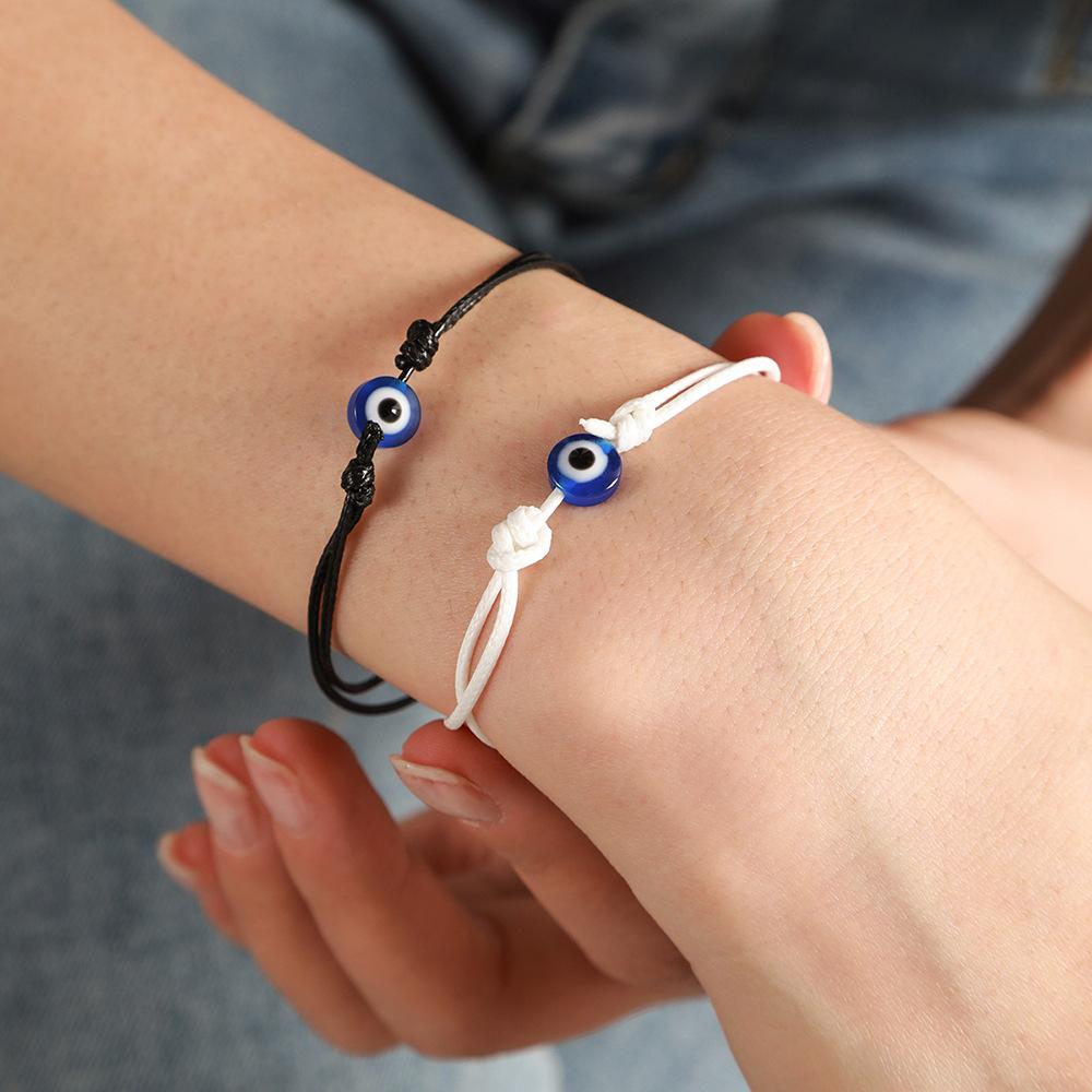 Vintage Colorful Rope Handmade Braided Bracelet, Boho Lucky Charm Protection Bracelet, 2 Pieces Matching Set for Couples Best Friends Friendship, Adjustable Waterproof Wristband for Women Men, Stylish Stackable Jewelry Gift for Birthday Valentine's Day An