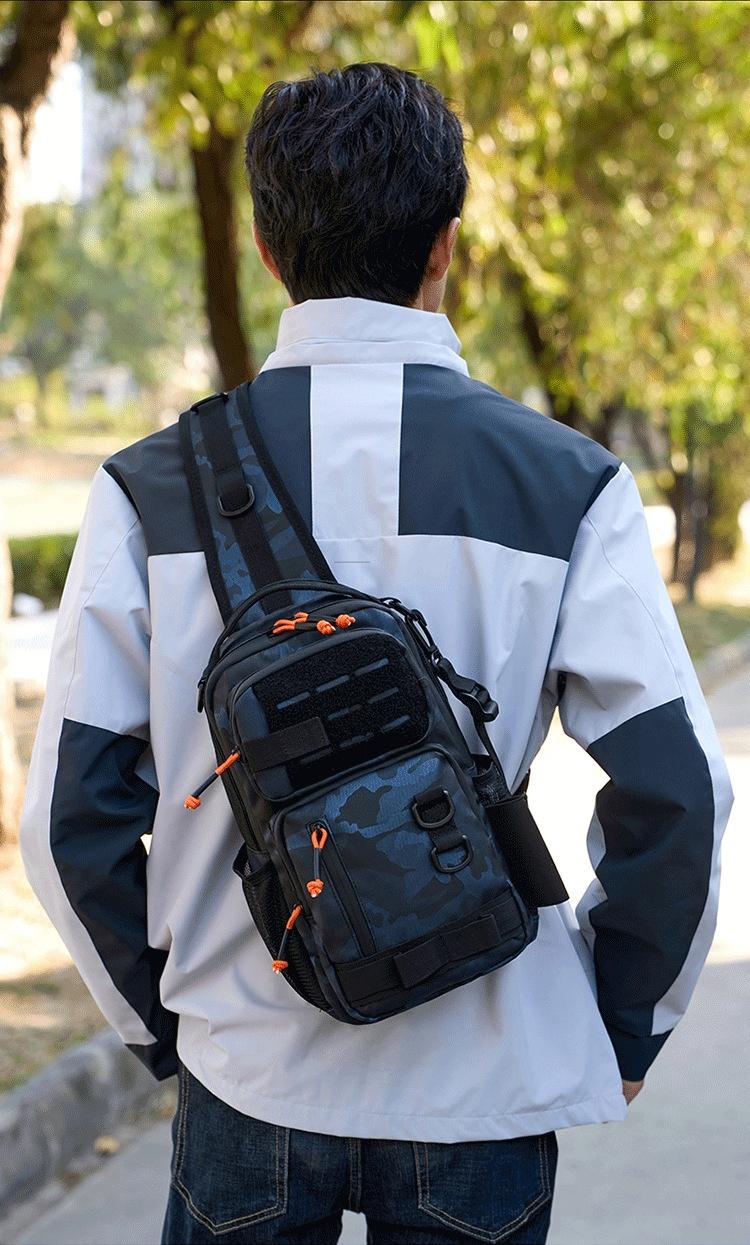 BIGWIG Tactical Sling Tackle Bag Lightweight Fishing Backpack Crossbody Storage Pack for Fishing Gear and Equipment Outdoor Sports Gift for Men SpringStatements