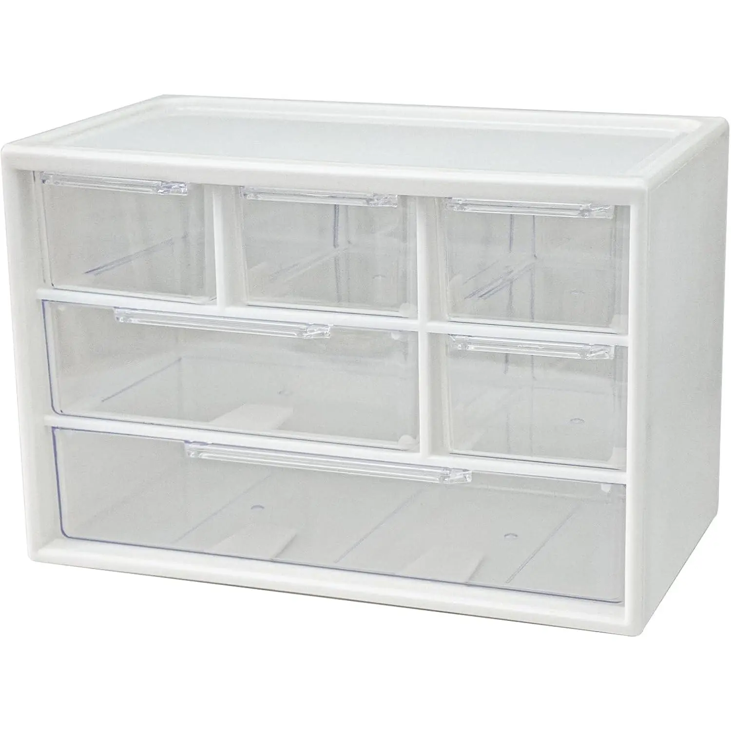 6-Drawer Plastic Drawer Storage Box  Organizer Bathroom Containers Stackable Tackle Box for Sewing Supplies, Small Hardware, Fishing Tackle and Other Miniature Collectibles