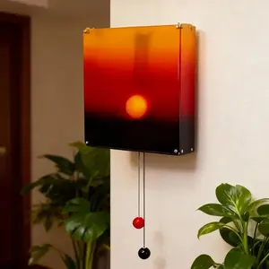 Creative Pull-Down Sunset Wall Lamp, Adjustable Mood Light, Aesthetic Bedroom Decor, Cozy Room Lighting, Dorm Essentials, Holiday Gift, Indoor Wall Light