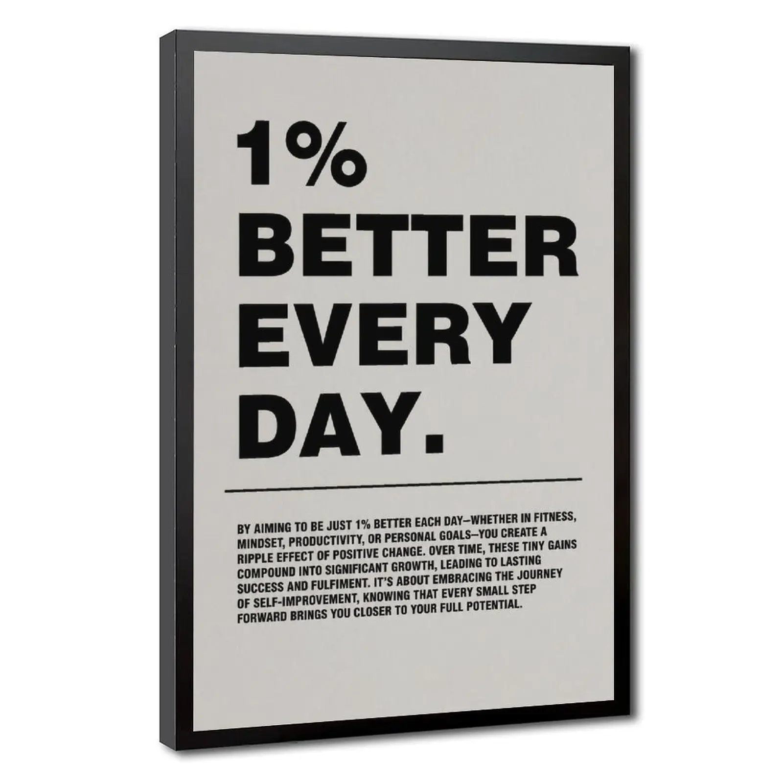 Minimalist Inspirational Canvas Wall Art Set of 4, Motivational Prints Focused on Daily Progress, Consistency, Self-limitation & Positive Thinking, Modern Simple Aesthetic Entrepreneur & Student Room Decor Posters, Ideal Wall Art for Office, Bedroom, Dorm