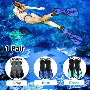 Adjustable Swim Fins for Adults, High Durability Free Dive Training Gear, Flexible Frog Shoes for Swimming Sports, Perfect for Water Activities