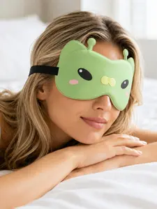 Alien Cat Eye Mask, Casual Striped Pattern, All Seasons Wear, Comfortable Sleep Accessory, Perfect for Relaxing Nights
