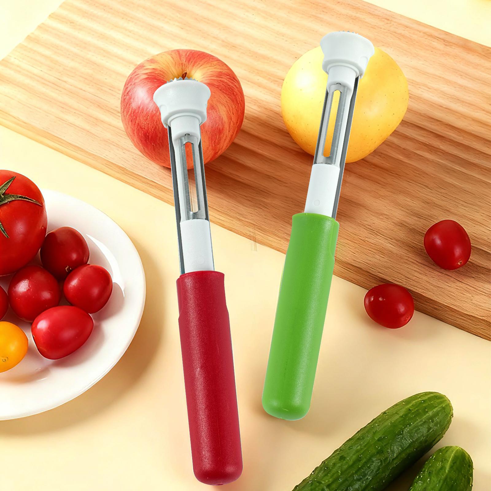 2 in 1 Apple Corer and Peeler Apple Core Removal Tool Stainless Steel Fruit Corer Apple Seed Remover for Cored Apples Pears Bell Peppers and Cakes Kitchen Gadget for Fruit and Vegetable L53