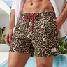 Men's Beach Shorts, Swim Trunks, Three-Quarter Pants, Loose Fit, Zebra Print, Mesh Lining, Elastic Waist, Drawstring, Side Pockets, Printed Swim Trunks, Summer Swim Trunks, Swimming Trunks, Swimwear Shorts