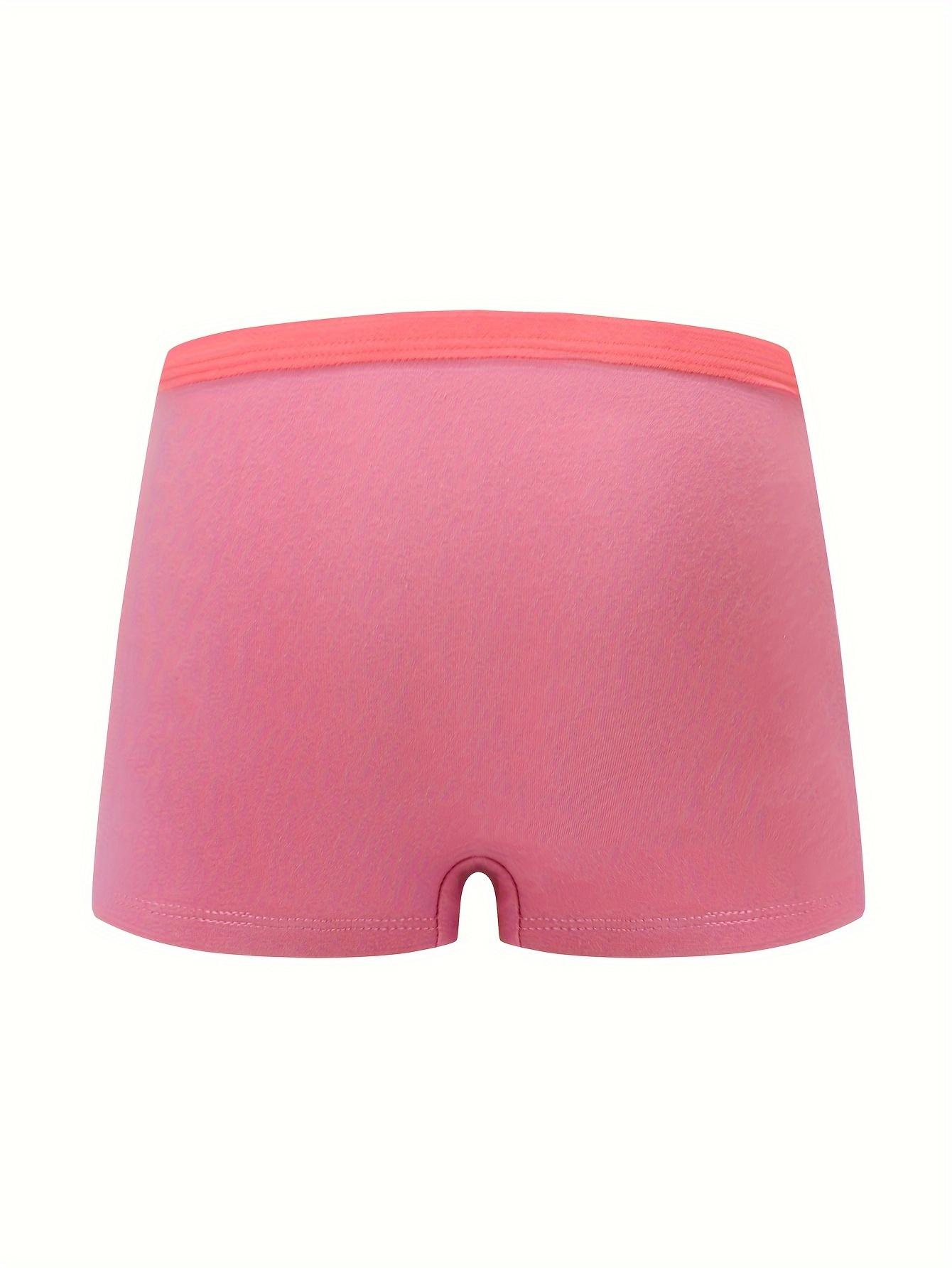 Random 6pcs/Pack Girls Boxer Panty Cartoon Pattern Soft Breathable Elastic Girls Shorts Pink Cute