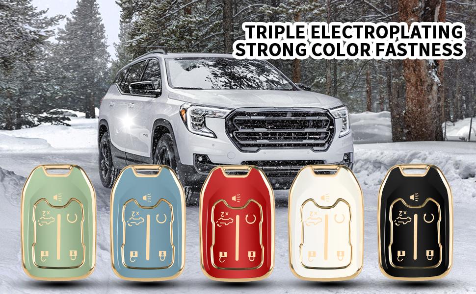 for GMC Key Fob Cover with Keychain,Compatible with Chevy Silverado & GMC Sierra Acadia Terrain 1500 2500HD 3500HD