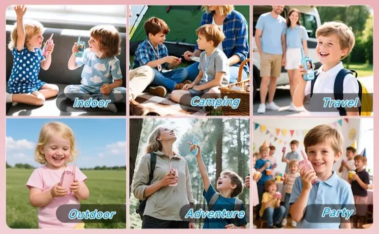 PAXA Video Walkie Talkies for Kids, Handheld 2 Pack Rechargeable Video Intercom Kids Walkies Talkies, Indoor Outdoor Toys for Family Games, Outside, Camping, Hiking for Boys Girls Ages 3-12, Christmas gift, Birthday gift, New year gift