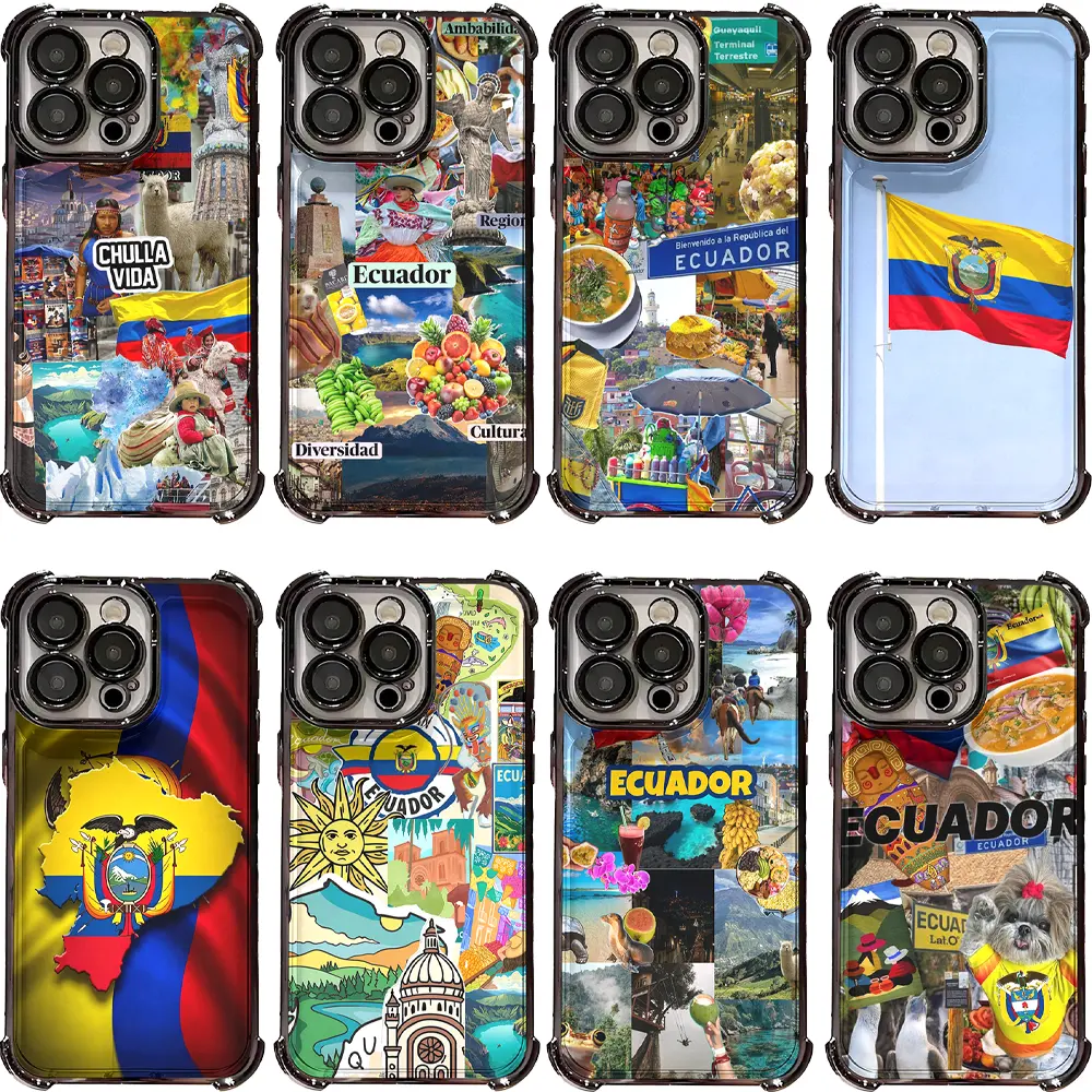 Ecuadorian Flag Multi-Model Phone Cases for iPhone 17 Air,16 Pro Max,15,14 Plus,13,12,11 - Eco-Friendly 4-Corner Shockproof Clear Soft TPU Cover, Trendy Accessory for Ecuadorian Diaspora & South America Travel Lovers
