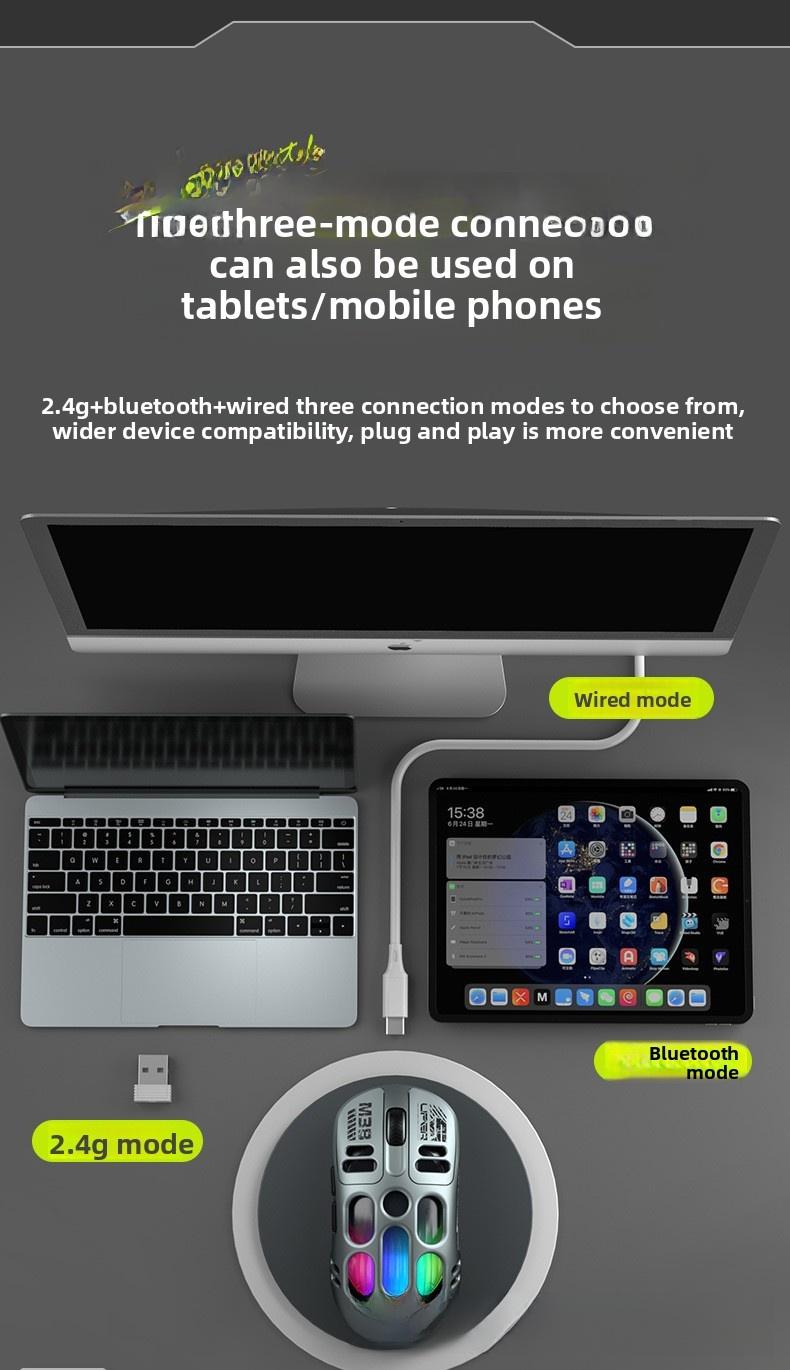 Cocoon breaking mouse hollowed out mechanical E-sports game wireless the third mock examination lightweight high beauty Wireless Gaming Mouse – RGB Programmable Mouse with Macro & Rapid Fire for PC, Laptop, Mac, and gaming keyboards