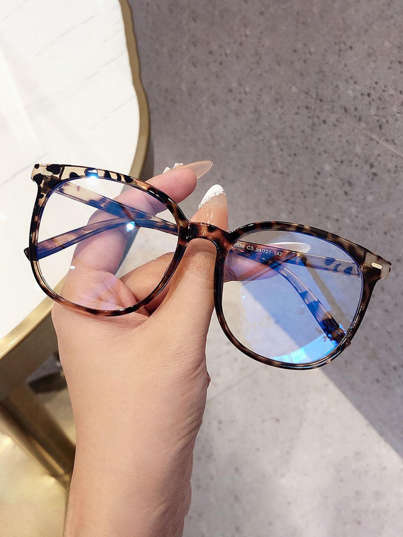 Trendy Leopard Pattern Frame Eyeglasses, Fashionable Blue Light Blocking Glasses for Women & Men, Fashion Eyeglasses for Work, Daily Clothing Decor, Perfect for Student Daily Use, Fashionable Frames Glasses