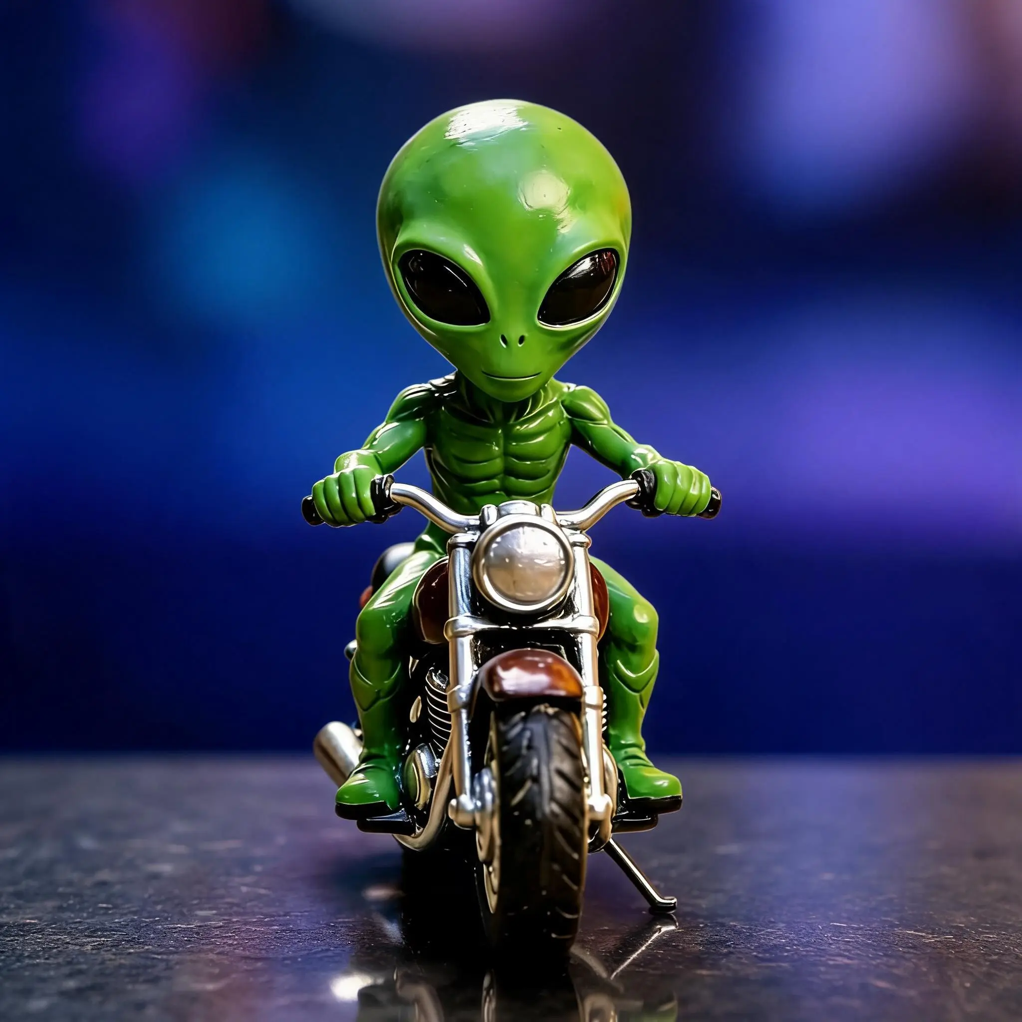 Alien Resin Motorcycle Figurine, Resin Figure, Decorative Figurine, Statue, Cool and Funny Desktop Decor, Sci-Fi Style Unique Home Ornament, Creative Gift for Sci-Fi Fans