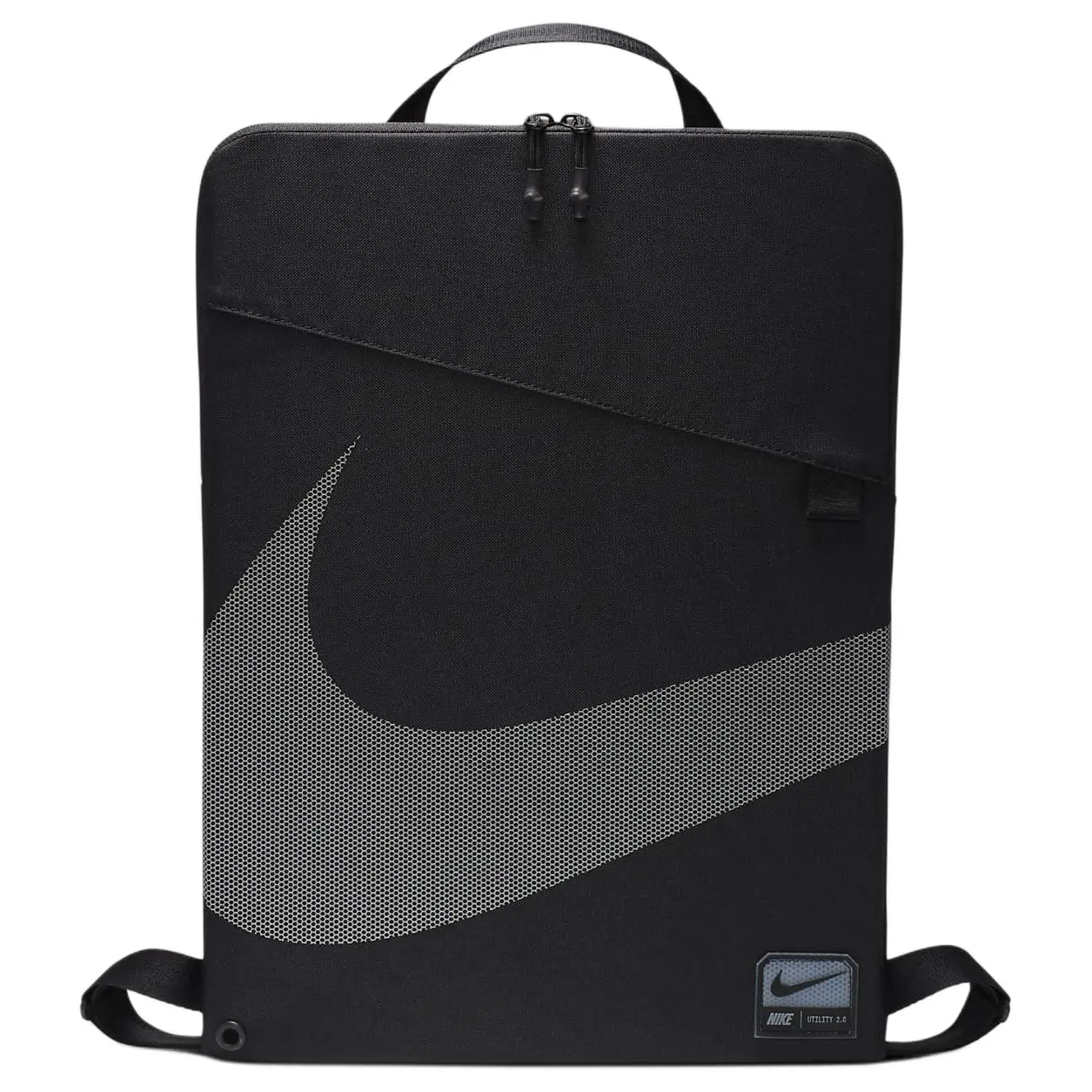 Nike Utility Logo Zippered Fabric Backpack for Men and Women – Classic Unisex Style in Black
