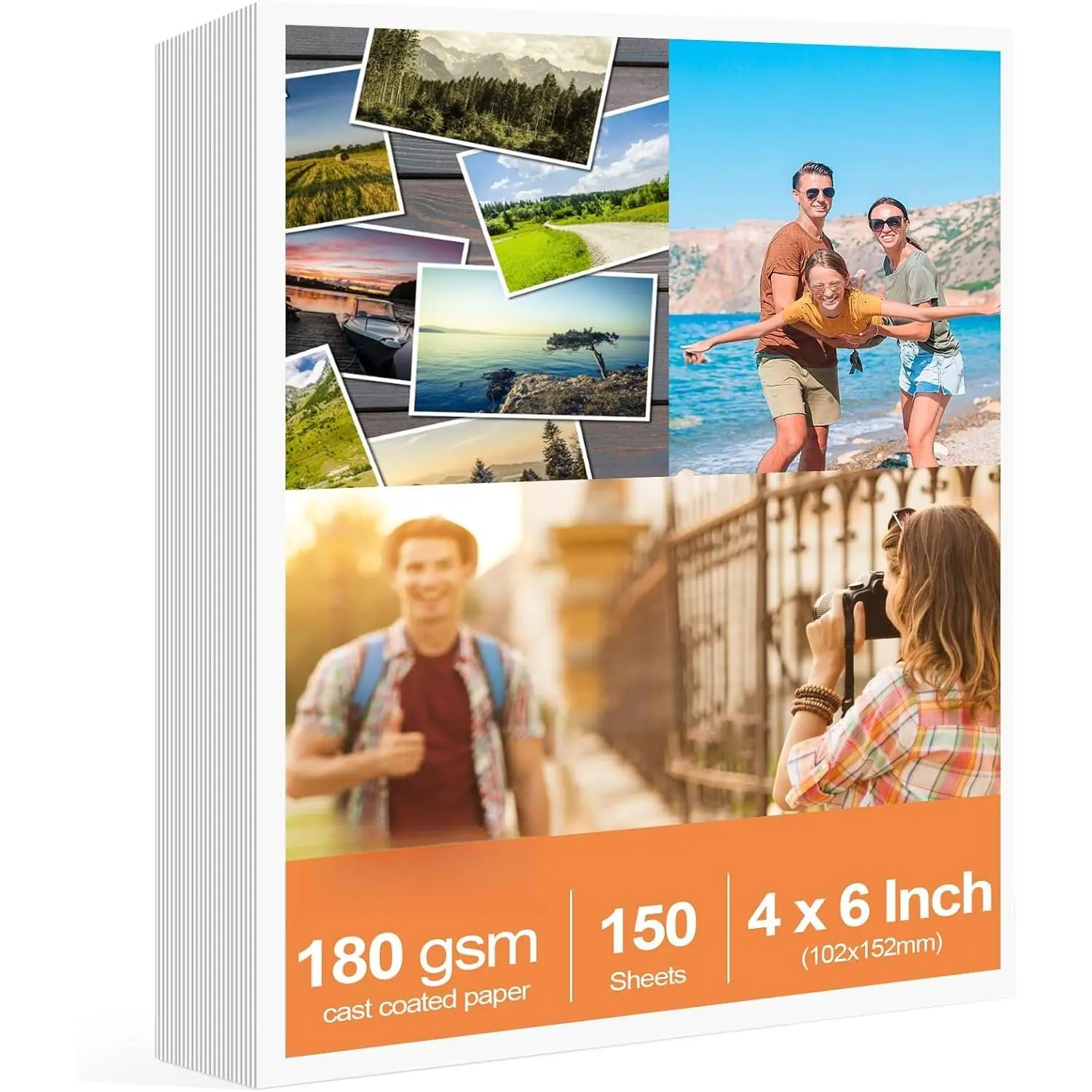 150 Sheets glossy photo paper, 4 x 6 Inch, photo paper for printer, photo printer paper, by  Office Products