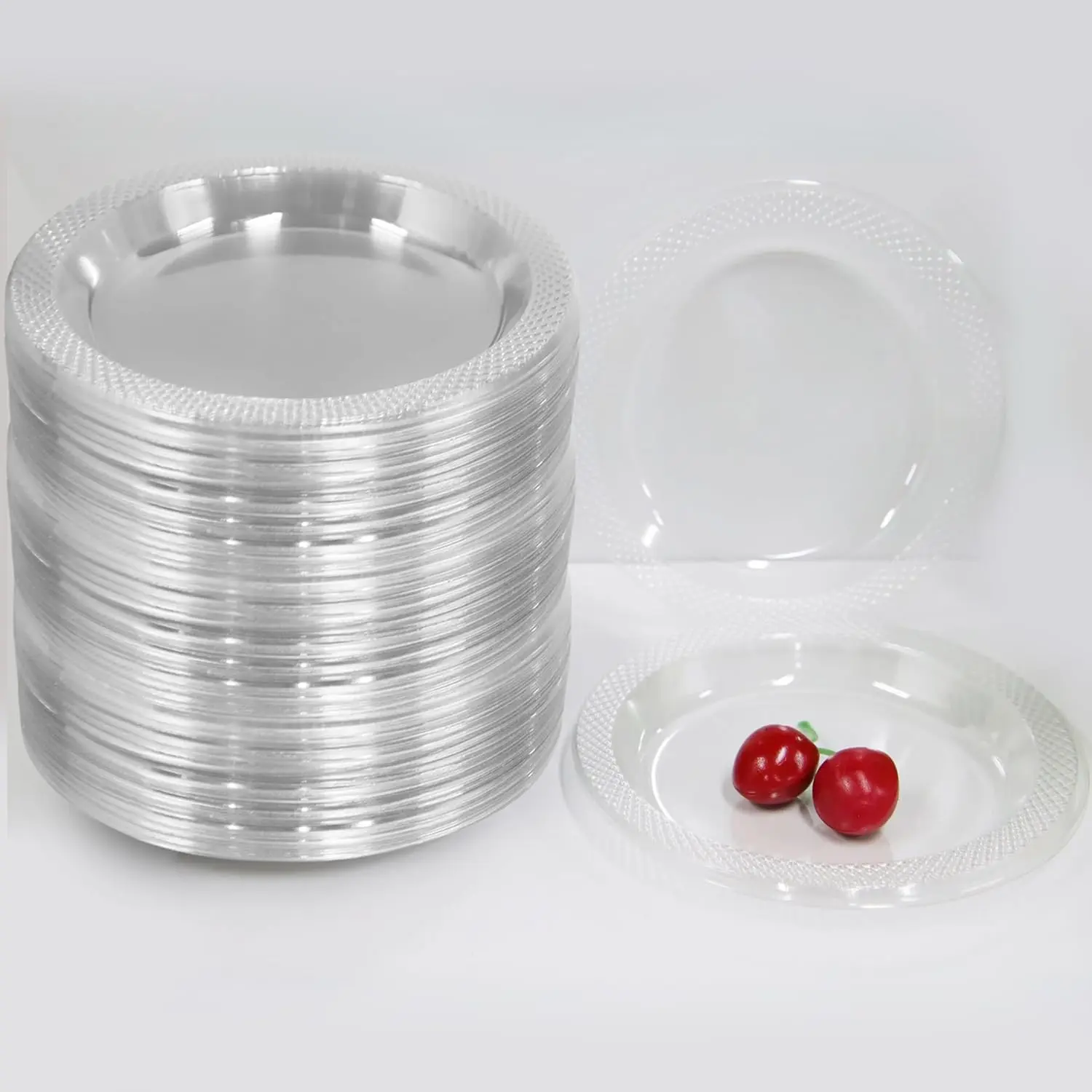 6 Inch Clear Plastic Plates 100 Bulk Pack - Disposable Cake Plates for Dessert & Appetizers, BBQ, Party, Travel and Events,Recyclable (pack of 100 clear)
