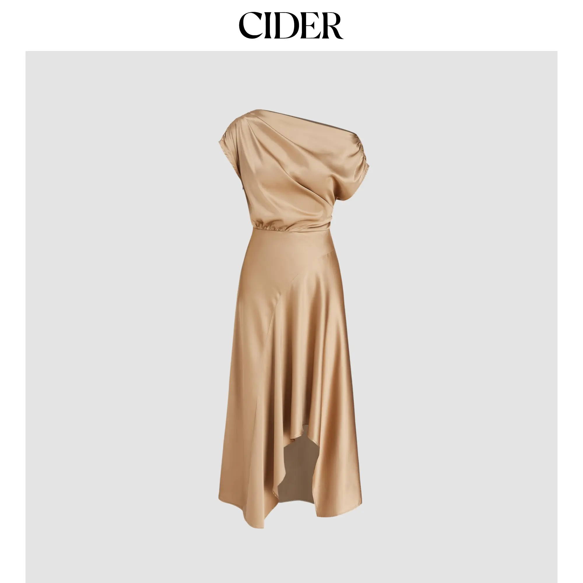 Cider Women's Casual Asymmetrical Boat Neck Ruffle Maxi Dress - 2 Colors, Size 0-10, French Riviera Vacation Style SummerFinds