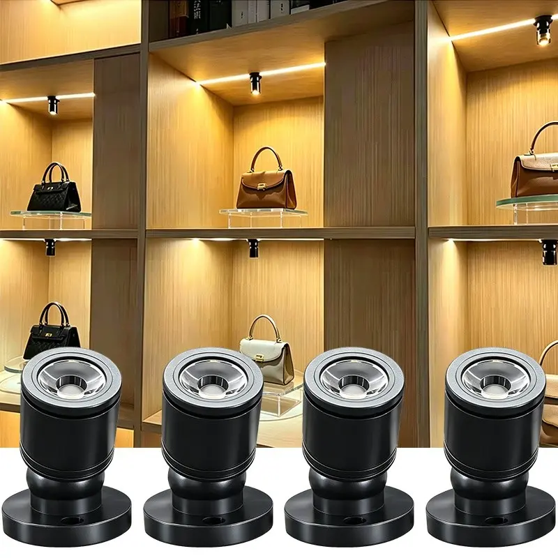 Mini LED Spotlight, 3000k Insertable Indoor Display Light, Ideal for Racks, Paintings, Plants, Jewelry, Cabinets, Under Counters