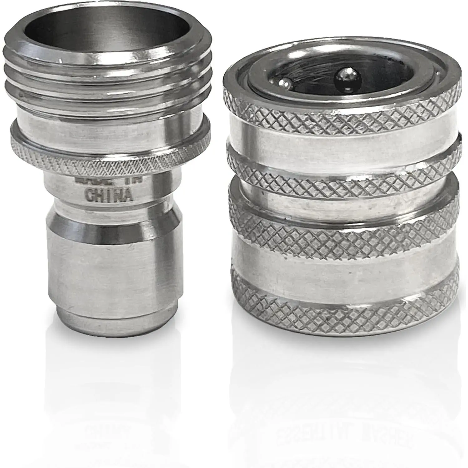 ¾” Stainless Steel Garden Hose Quick Connect Fittings | Plug & Coupler Set of 1