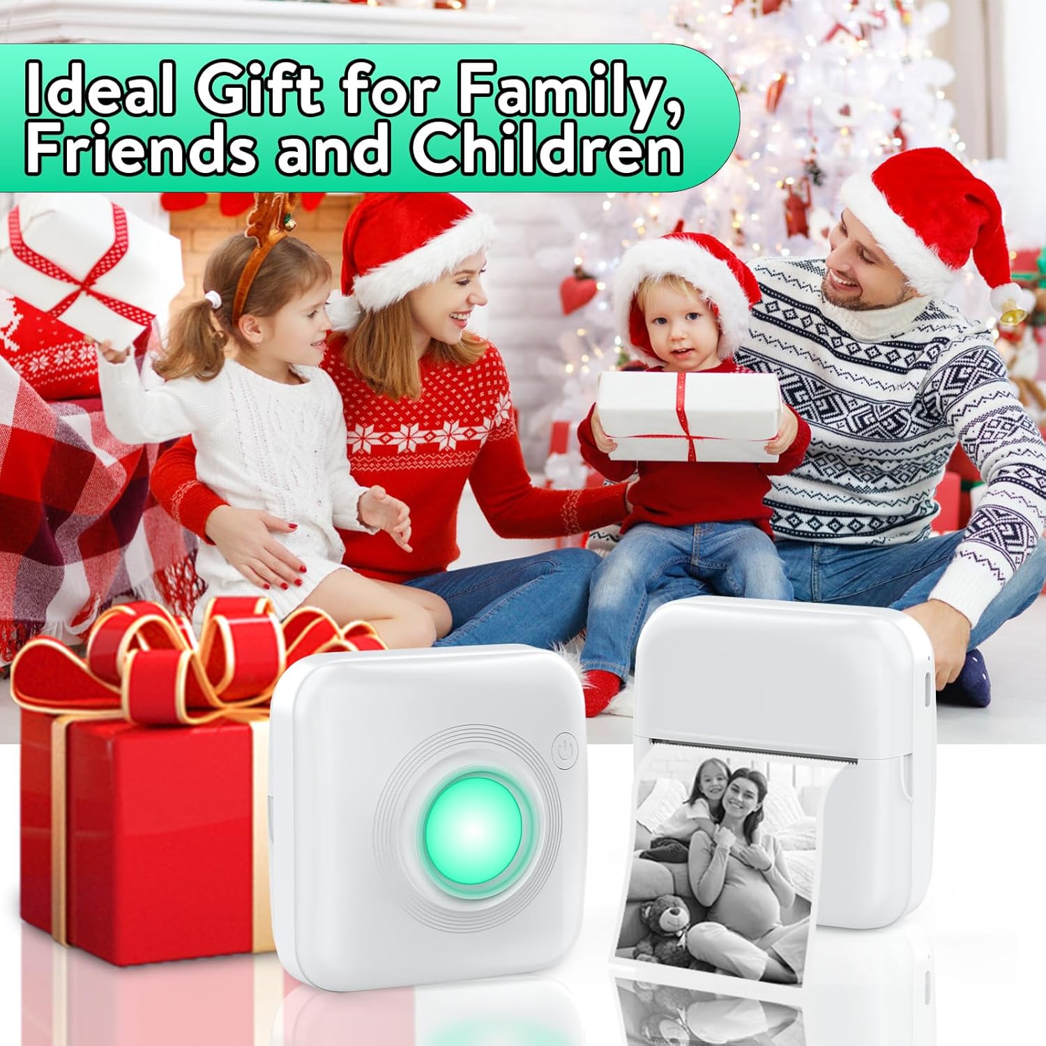 Portable Mini Thermal Printer, 1 Set Wireless USB Rechargeable Label Printer with Printing Paper & Watercolor Pen, Reusable Label Printer for Kitchen, Diary, Study Note