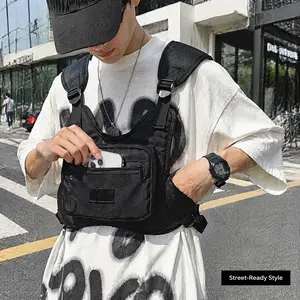 Lightweight Tactical Chest Bag - Reinforced Oxford Fabric with Multi-Pockets & Smooth Zippers, Durable Water-Resistant Utility Vest - EDC Crossbody Pack for Cycling, Hiking & Urban Commuting