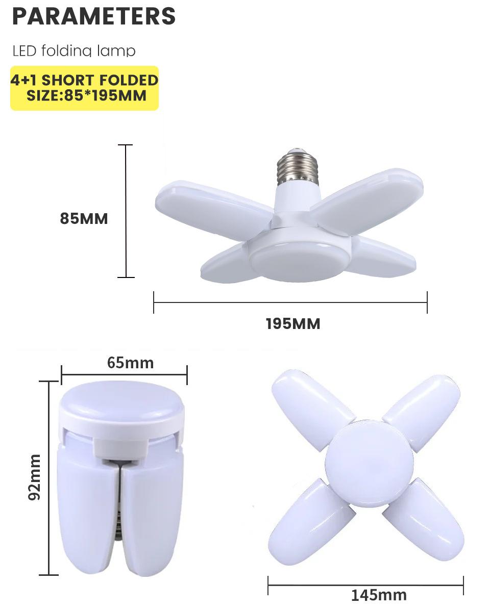 Fan Shape Foldable  LED  Deformation for Home Ceiling Lights Warehouse and Garage White Light