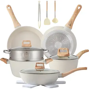 16PCS Nonstick Pots and Pans Set, Kitchen Cookware Set with Cooking Tools for Frying, Boiling, Sauteing & Daily Home Cooking