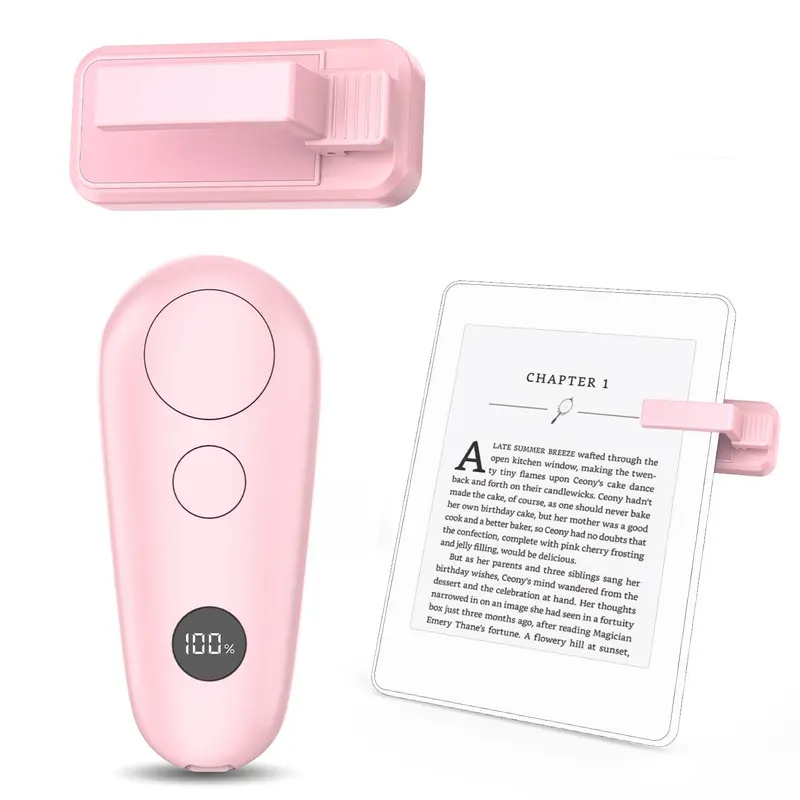 Remote Control Page Turner, Universal Wireless Remote, Rechargeable E-book Reader Remote Control Trigger, Reading Novels Page Turner Clicker for iPad Tablets, Button Remote