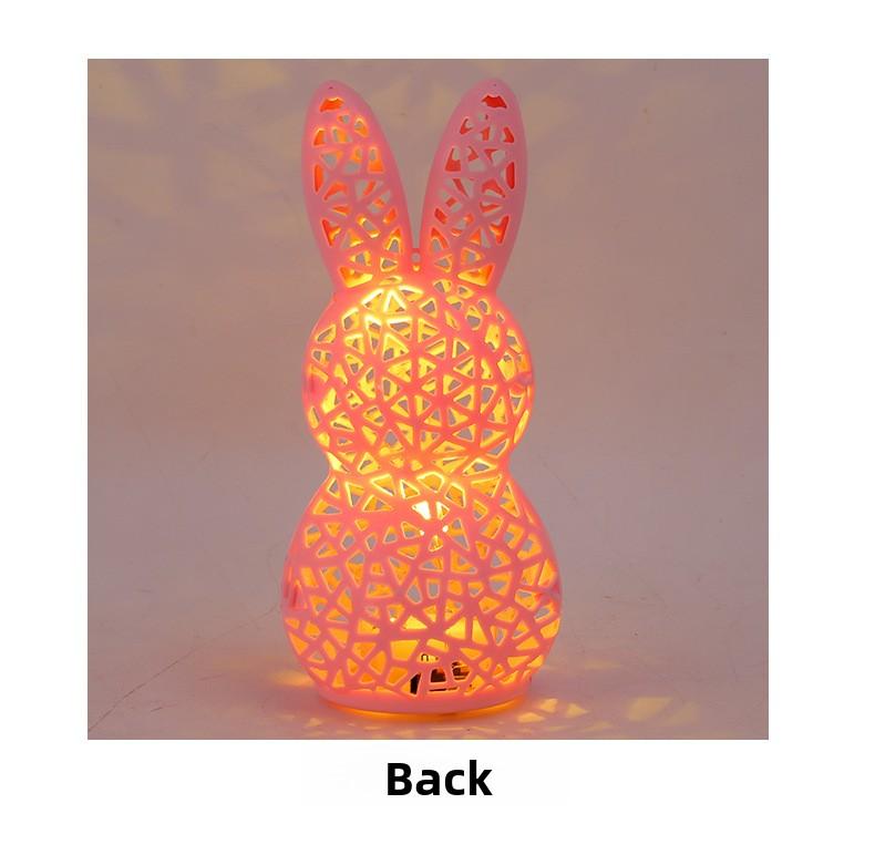 3D Printed LED Easter Hollow Rabbit Lamp, Festive Rabbit Party Decoration Ornament