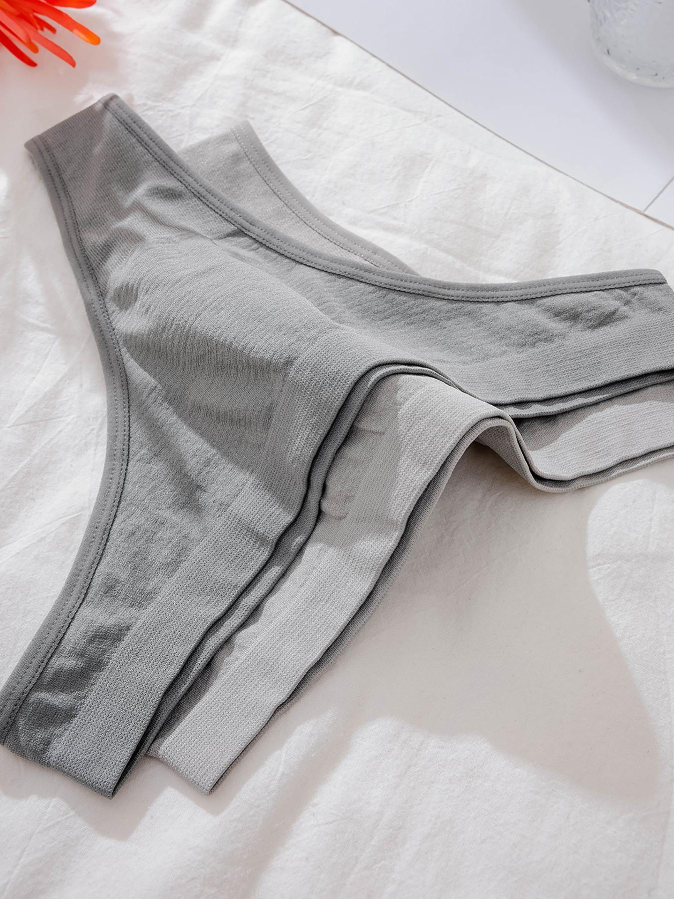 Women's Solid Color Seamless Thong, Soft Comfy Breathable Panty, Casual Elegant Panty for Daily Wear, Ladies Underwear for All Seasons